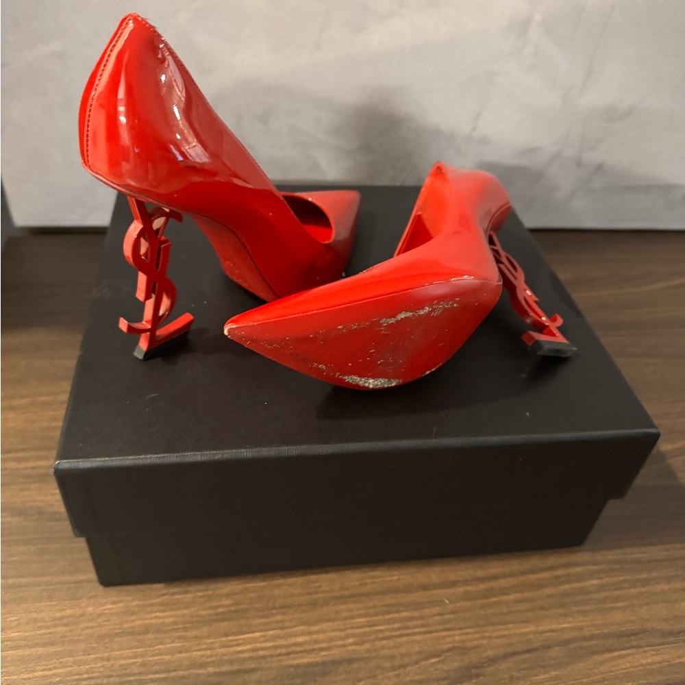 Yves Saint Laurent Red Patent Leather Heels